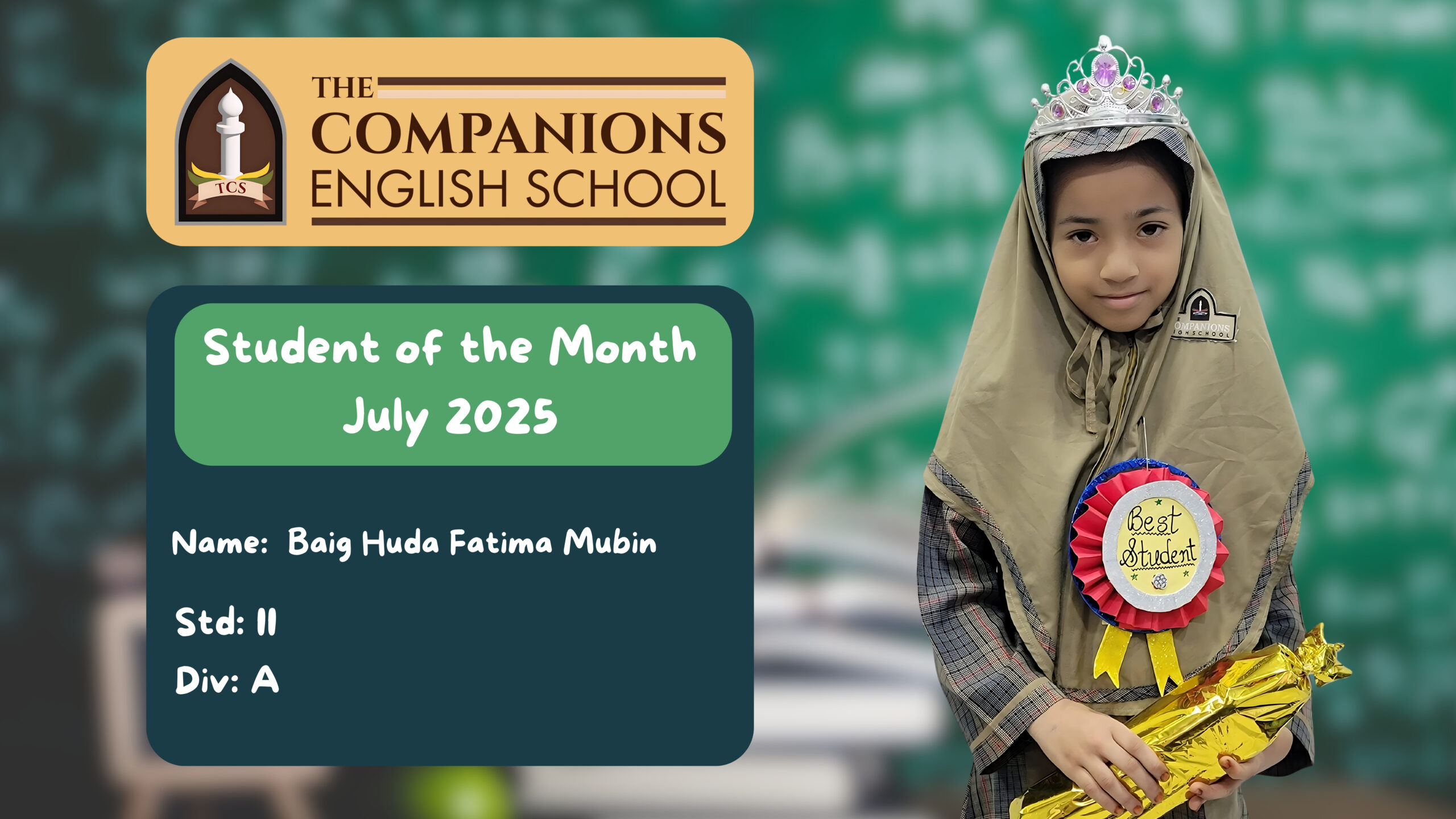 CLASS & STUDENT OF THE MONTH JULY 2025 – thecompanionschool